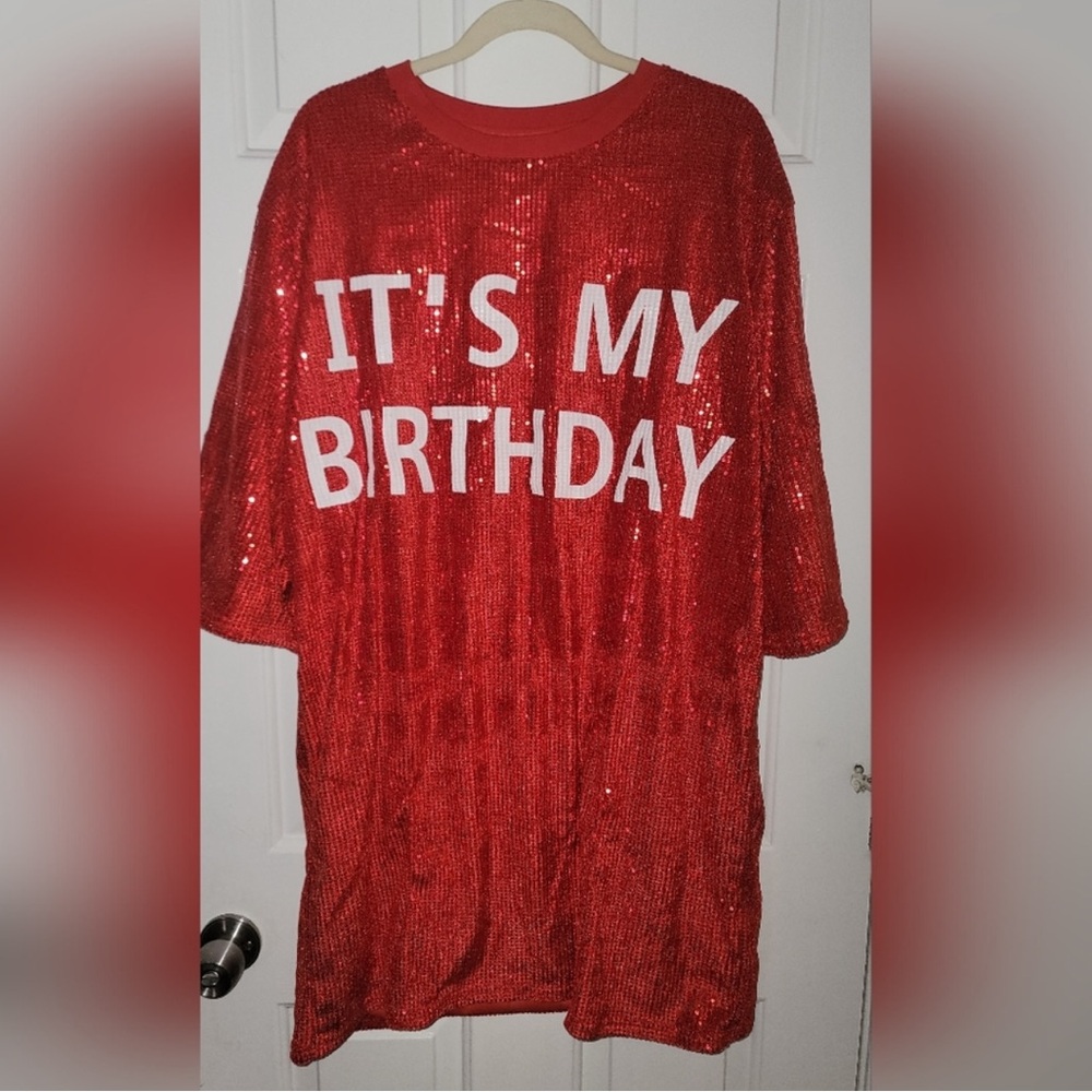 It's my Birthday red sequin dress 2X